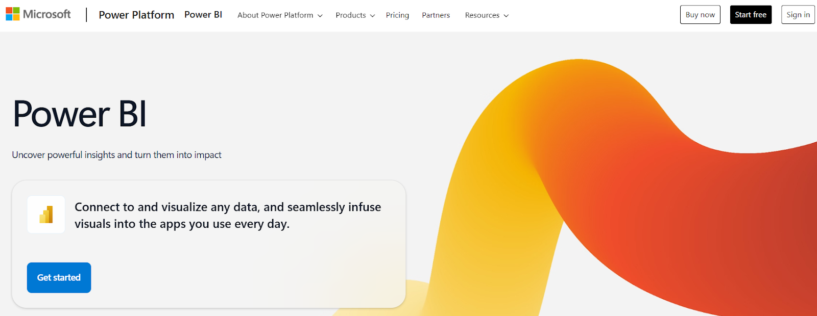 Microsoft Power BI Homepage