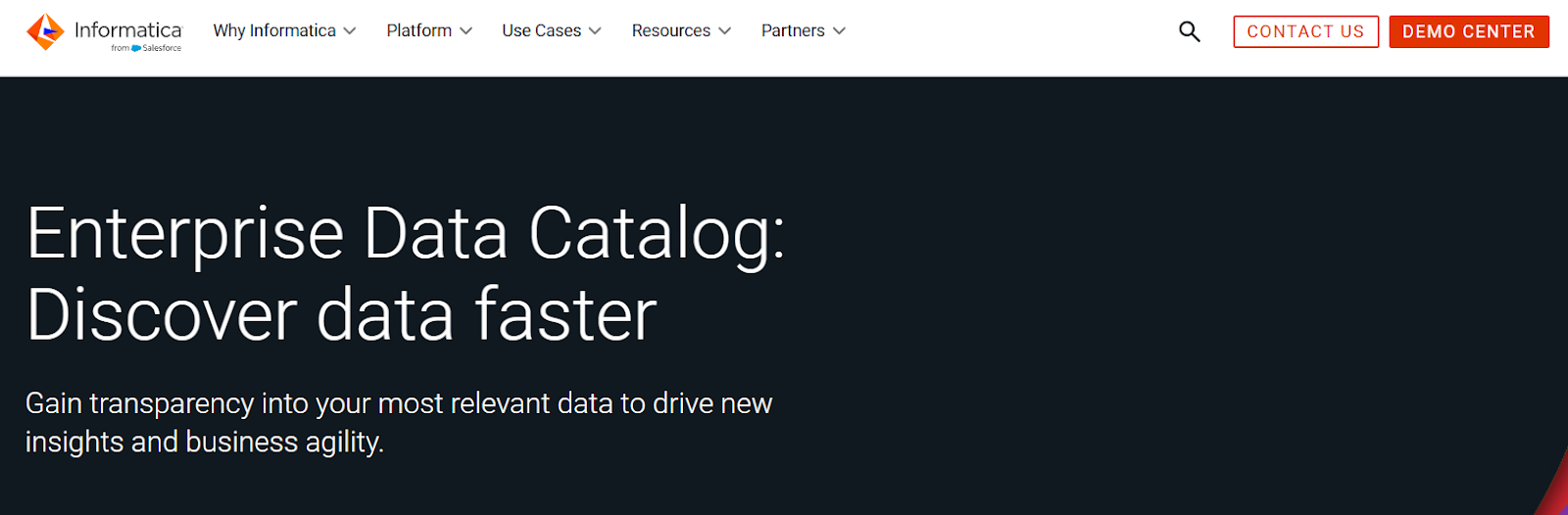 Informatica Enterprise Data Catalog Homepage