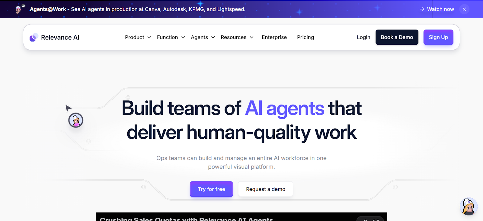 Relevance AI Homepage