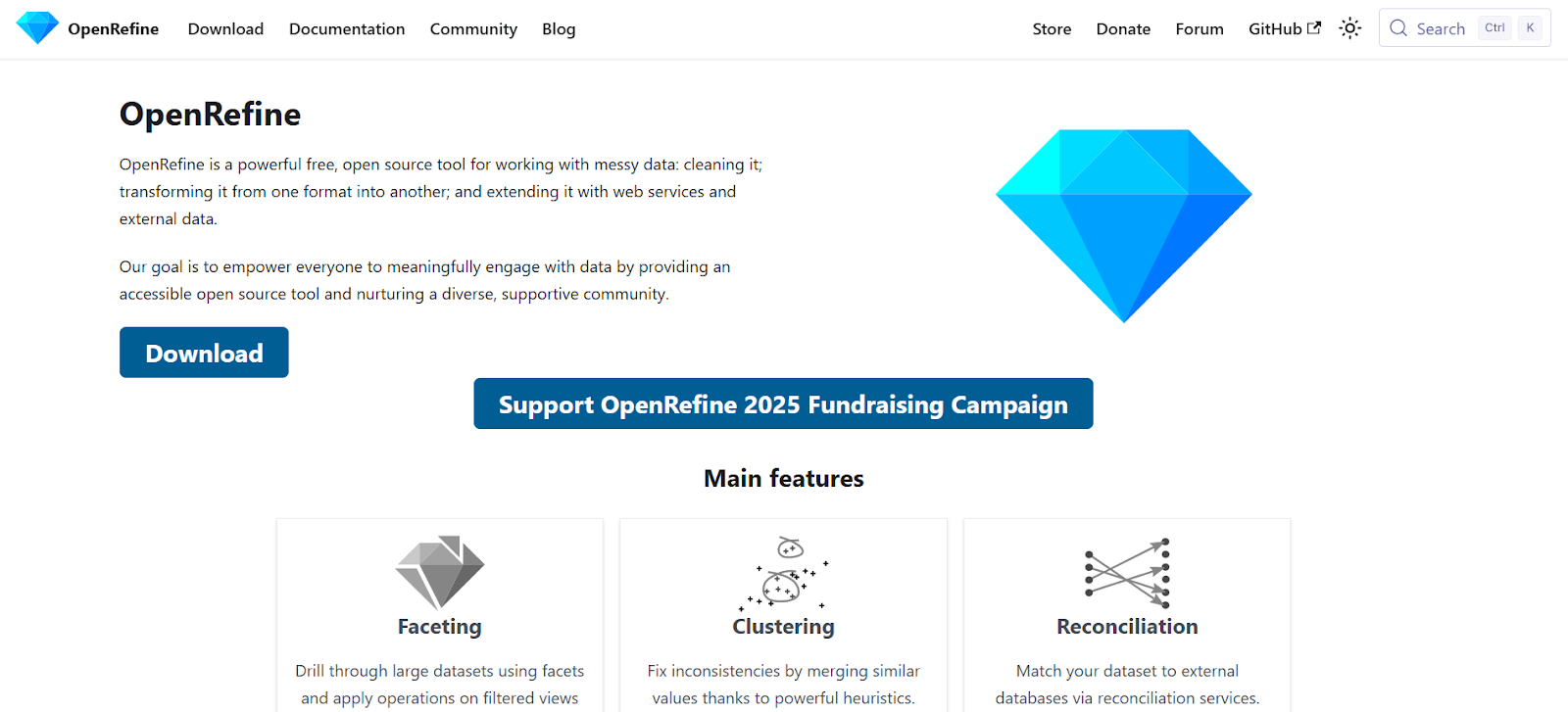 OpenRefine homepage