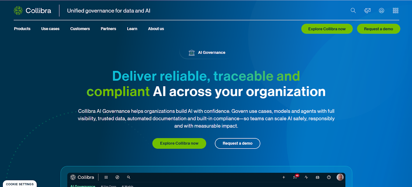 Collibra AI governance homepage