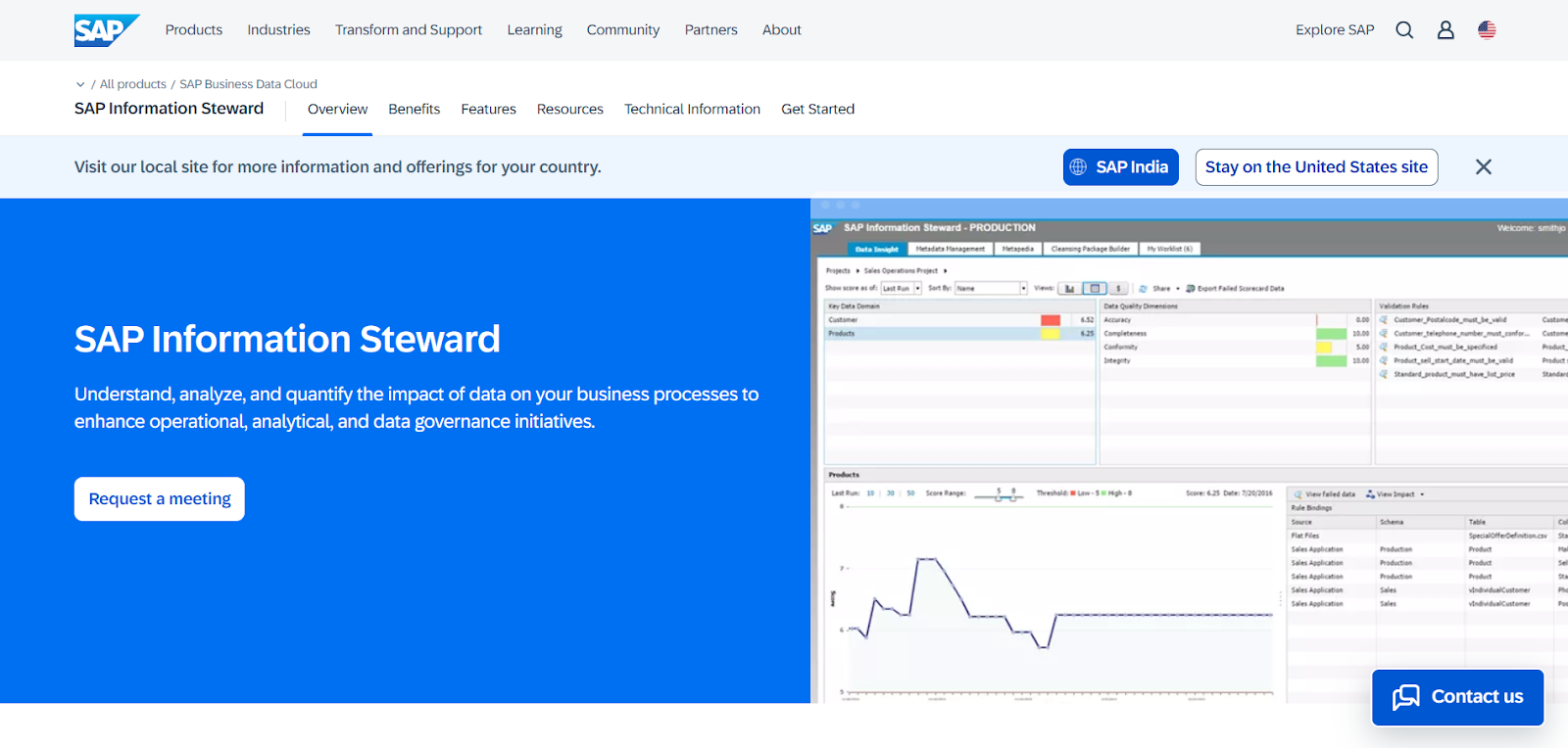 SAP Information Steward homepage