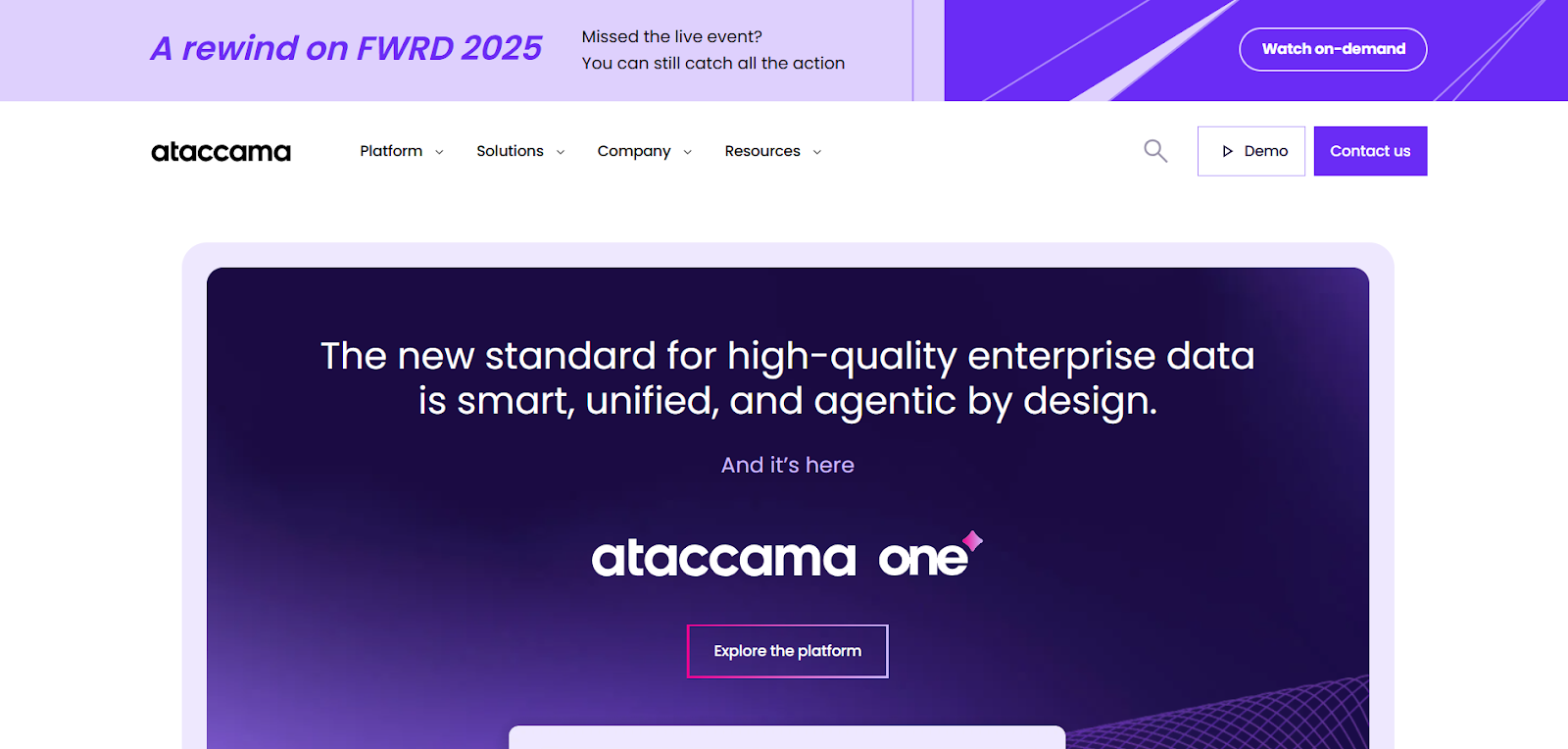 Ataccama Homepage