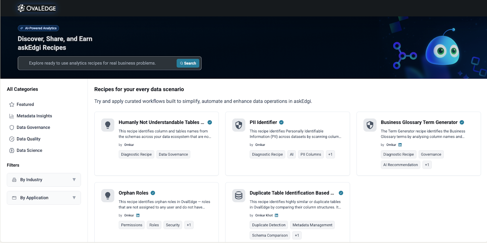 askEdgi marketplace dashboard