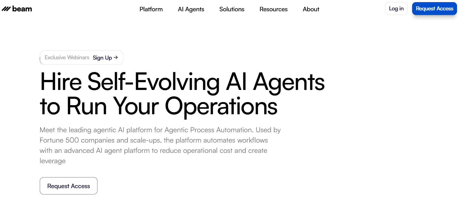 Beam AI Homepage
